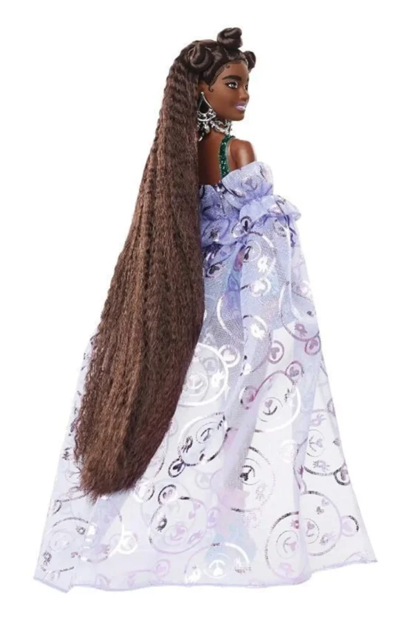 Barbie Extra Fancy Bebek Ve Hayvan Dostu Mor Elbiseli Bebek - Görsel 2
